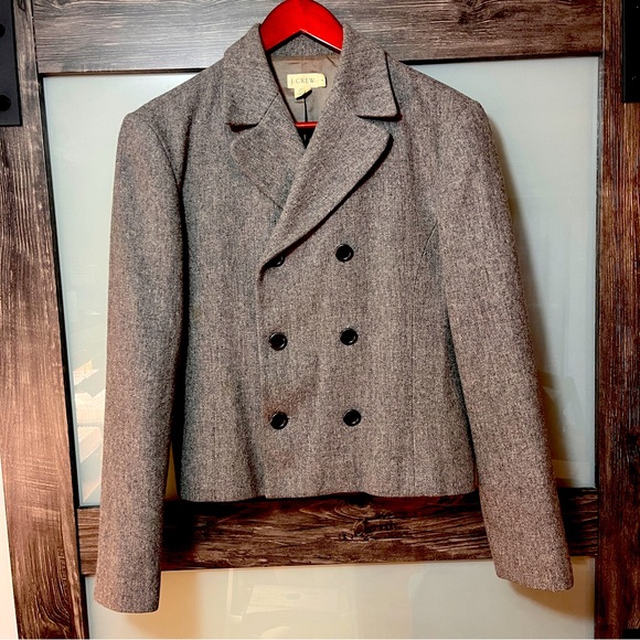 J. Crew Jackets & Blazers - J. Crew Women’s Cropped Blazer 100% Wool Lightweight Fully Lined Sz 8 Charcoal